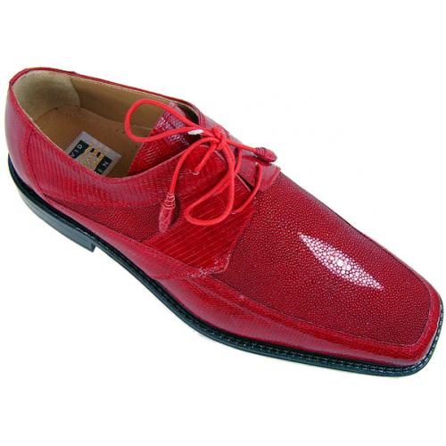 David Eden "Stratford" Red Genuine Stingray/Lizard Shoes